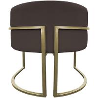 Kit 2 Poltronas Decorativa Recepção Luna Suede Cores Base De Ferro Champagne Marrom Suede - 5