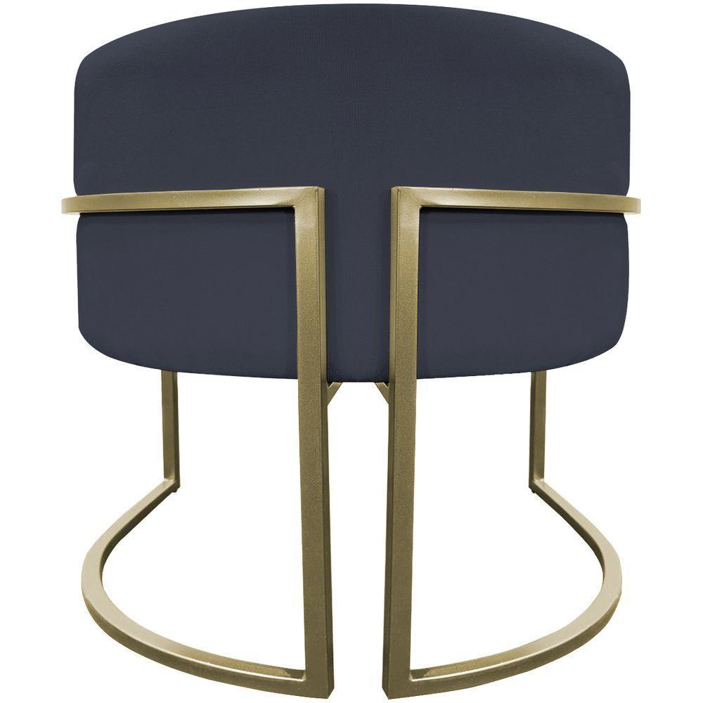 Kit 2 Poltronas Decorativa Recepção Luna Suede Cores Base De Ferro Champagne Preto Suede - 5