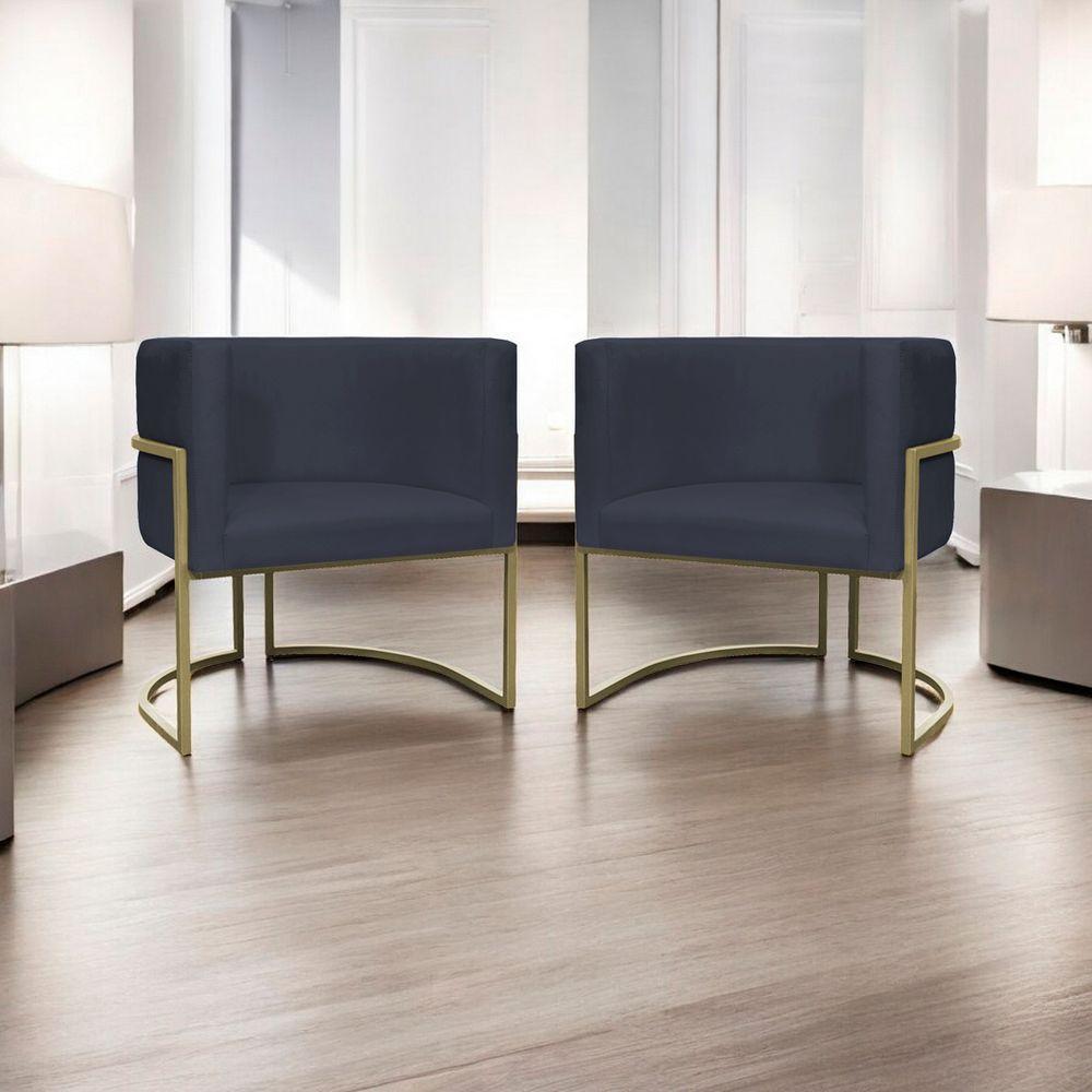 Kit 2 Poltronas Decorativa Recepção Luna Suede Cores Base De Ferro Champagne Preto Suede - 7