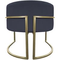 Kit 2 Poltronas Decorativa Recepção Luna Suede Cores Base De Ferro Champagne Preto Suede - 5