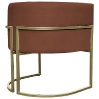 Kit 2 Poltronas Decorativa Recepção Luna Suede Cores Base De Ferro Champagne Terracota Suede - 2