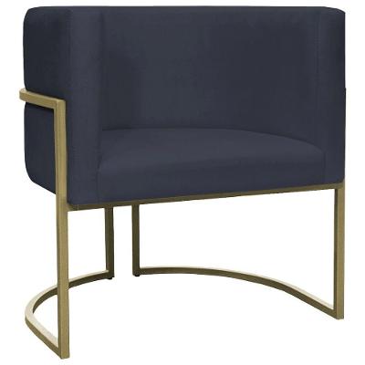 Poltrona Decorativa Luna Recepção Preto Suede Clique & Decore