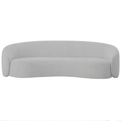 Sofá 3 Lugares 200cm Orgânico Luxo Recepção Amore Linho Adj Decor Cinza