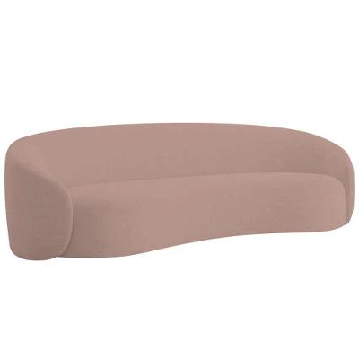 Sofá 3 Lugares 180cm Orgânico Luxo Recepção Amore Linho Rosê