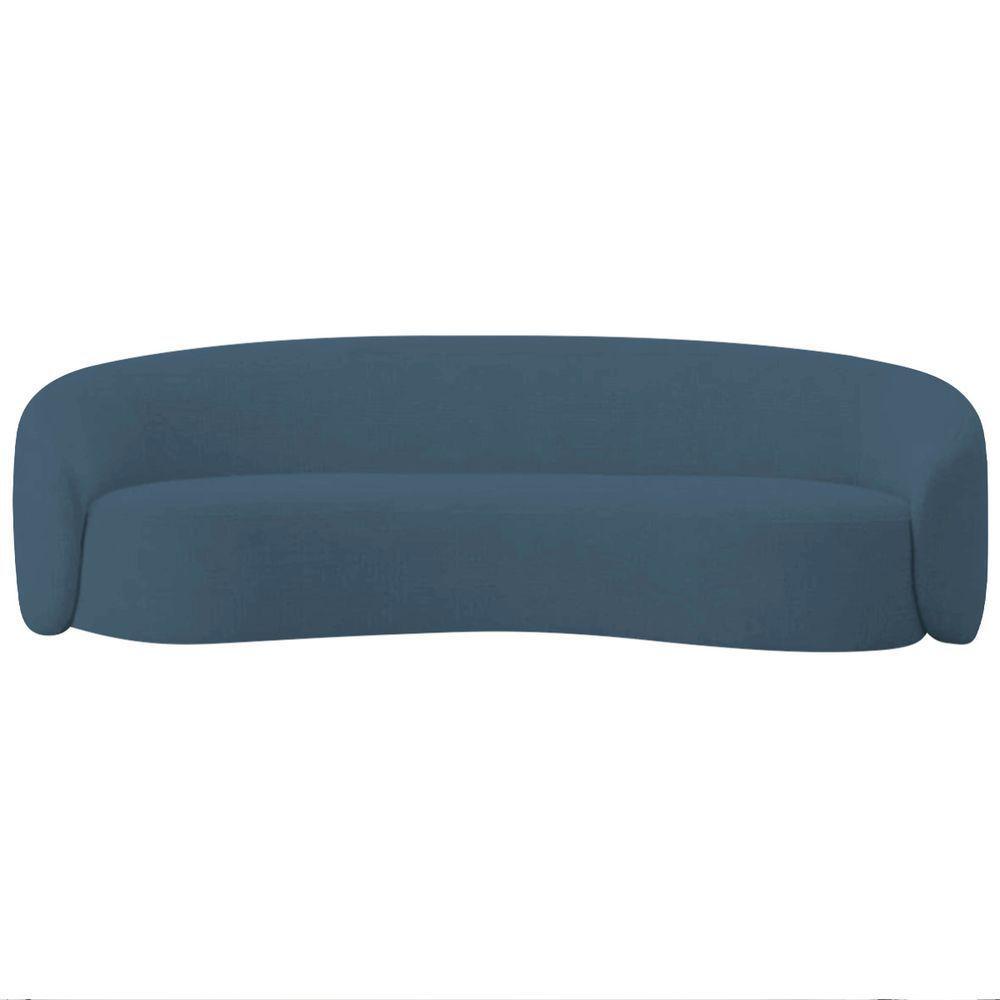 Sofá 3 Lugares 200cm Orgânico Luxo Recepção Amore Linho Azul Royal - 3
