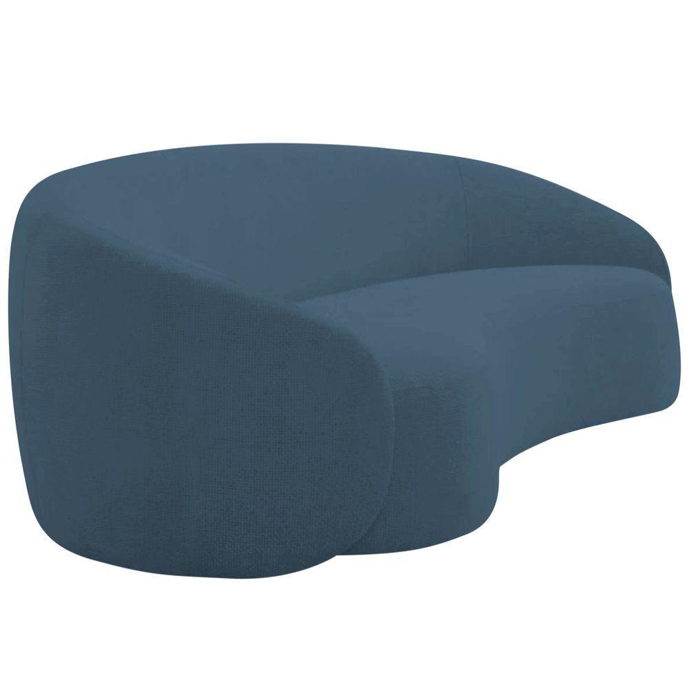 Sofá 3 Lugares 200cm Orgânico Luxo Recepção Amore Linho Azul Royal - 4