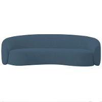 Sofá 3 Lugares 200cm Orgânico Luxo Recepção Amore Linho Azul Royal - 3