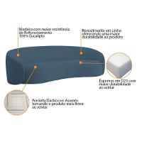 Sofá 3 Lugares 200cm Orgânico Luxo Recepção Amore Linho Azul Royal - 5