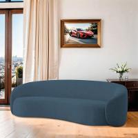 Sofá 3 Lugares 200cm Orgânico Luxo Recepção Amore Linho Azul Royal - 8