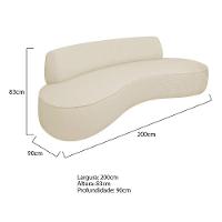 Sofá Curvo 3 Lugares Amsterdã 200cm Linho Azul Royal - 8