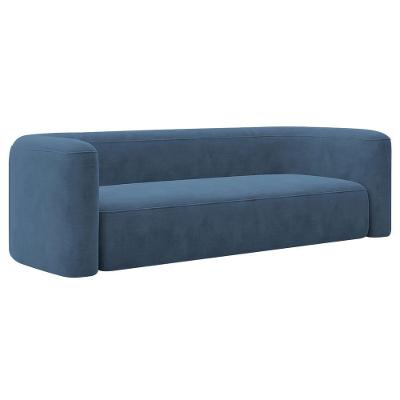 Sofá 2 Lugares 160cm Orgânico Luxo Recepção Melina Linho Adj Decor Azul Royal