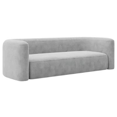 Sofá 2 Lugares 160cm Orgânico Luxo Recepção Melina Linho Adj Decor Cinza