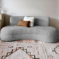 Sofá Divã Curvo Sala De Estar Maria 200 Cm Bouclé Adj Decor Cinza - 6