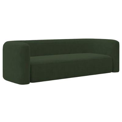 Sofá 3 Lugares 200cm Orgânico Luxo Recepção Melina Linho Adj Decor Verde