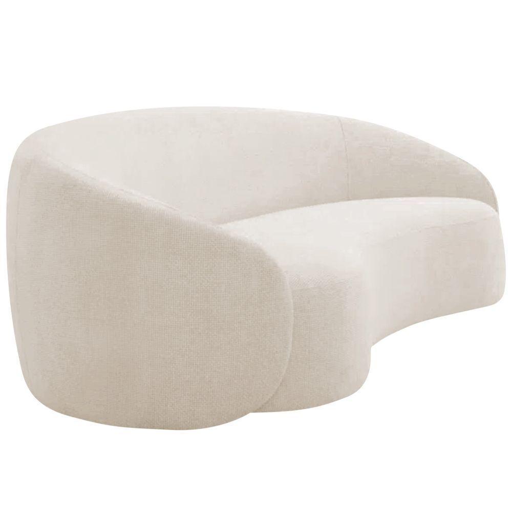 Sofá 3 Lugares 200cm Orgânico Luxo Recepção Amore Linho Bege - 5