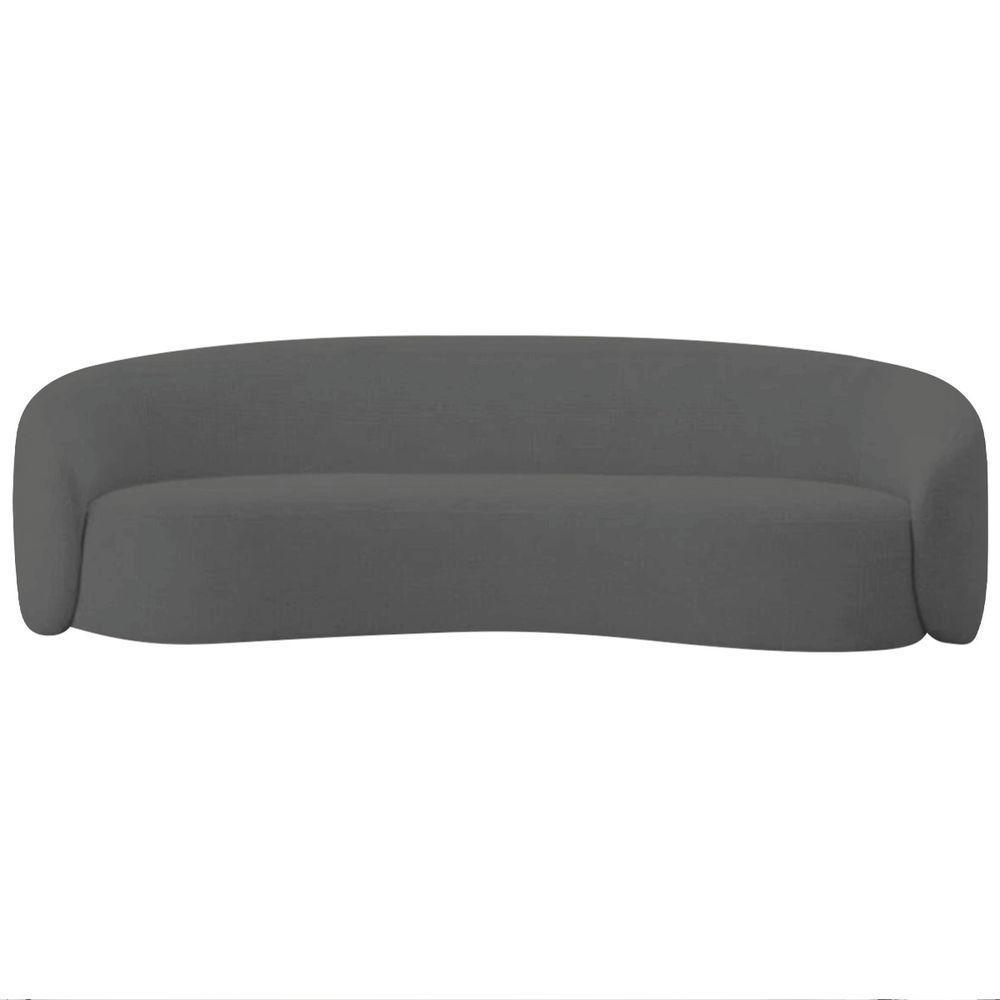 Sofá 3 Lugares 200cm Orgânico Luxo Recepção Amore Linho Cinza - 5