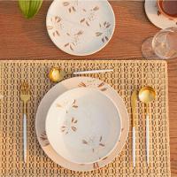 Jogo De Pratos Rasos Em Cerâmica Unni Com 6 Peças 26cm Oxford Orquídea - 2