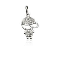 Pingente Filhos Cravejados Com Zirconias Prata 925 - Menino - 1