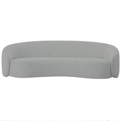 Sofá 3 Lugares 200cm Orgânico Luxo Recepção Amore Bouclé Adj Decor Cinza