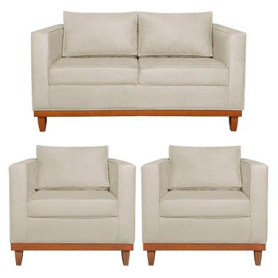 Kit Sofa 2 Lugares E 2 Poltronas Europa Bouclé Adj Decor Bege