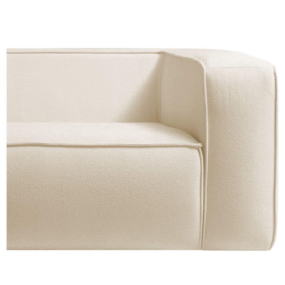 Kit Sofá 3 Lugares 200cm E Poltrona Cecília Bouclé Adj Decor Cinza - 6