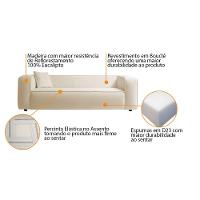 Kit Sofá 3 Lugares 200cm E Poltrona Cecília Bouclé Adj Decor Cinza - 3