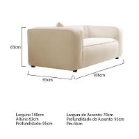 Kit Sofá 3 Lugares 200cm E Poltrona Cecília Bouclé Adj Decor Cinza - 7