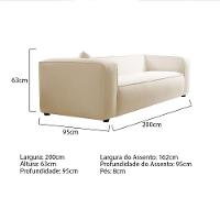 Kit Sofá 3 Lugares 200cm E Poltrona Cecília Bouclé Adj Decor Cinza - 8