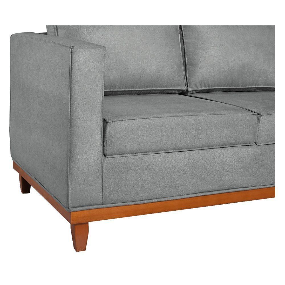 Kit Sofa 2 Lugares E 2 Poltronas Europa Bouclé Adj Decor Cinza - 8