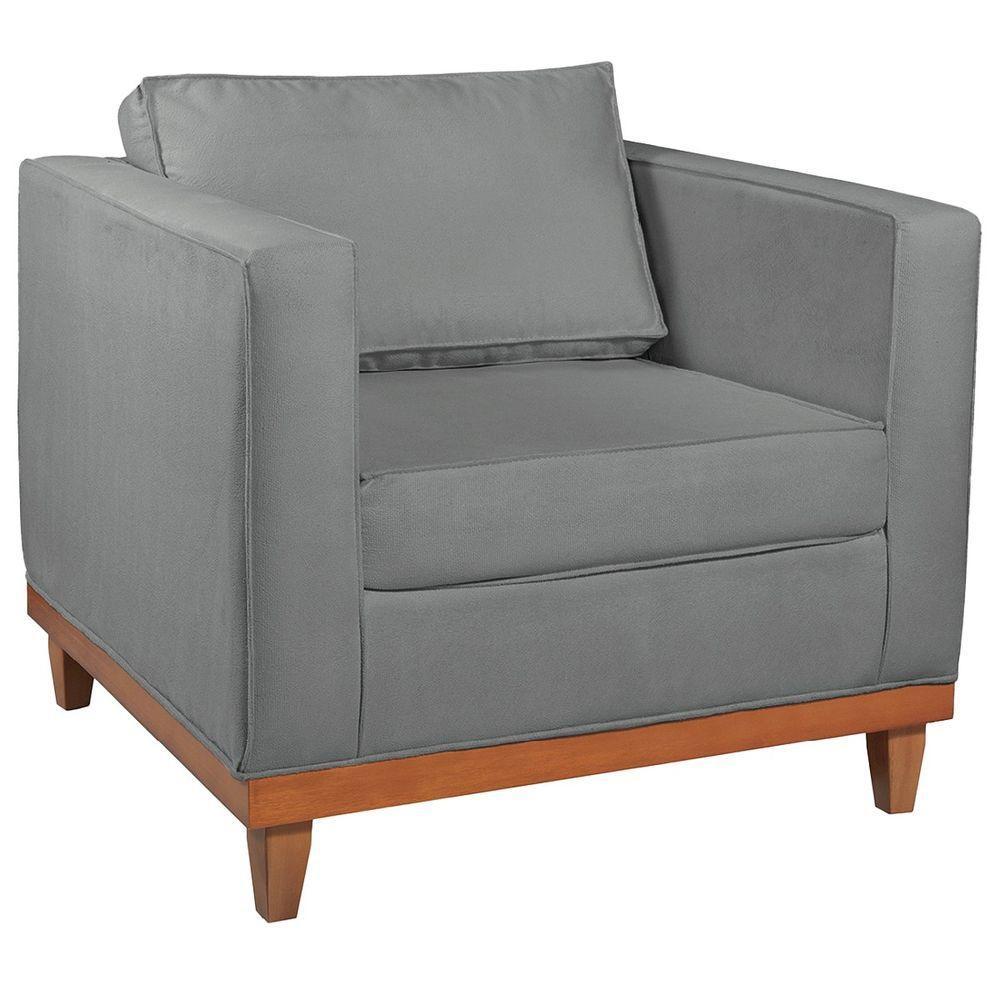 Kit Sofa 2 Lugares E 2 Poltronas Europa Bouclé Adj Decor Cinza - 9