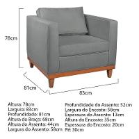 Kit Sofa 2 Lugares E 2 Poltronas Europa Bouclé Adj Decor Cinza - 5