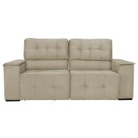 Sofá Cama Retrátil Sala Vicenza 175cm Suede Bege - 2
