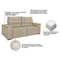 Sofá Cama Retrátil Sala Vicenza 175cm Suede Bege - 6