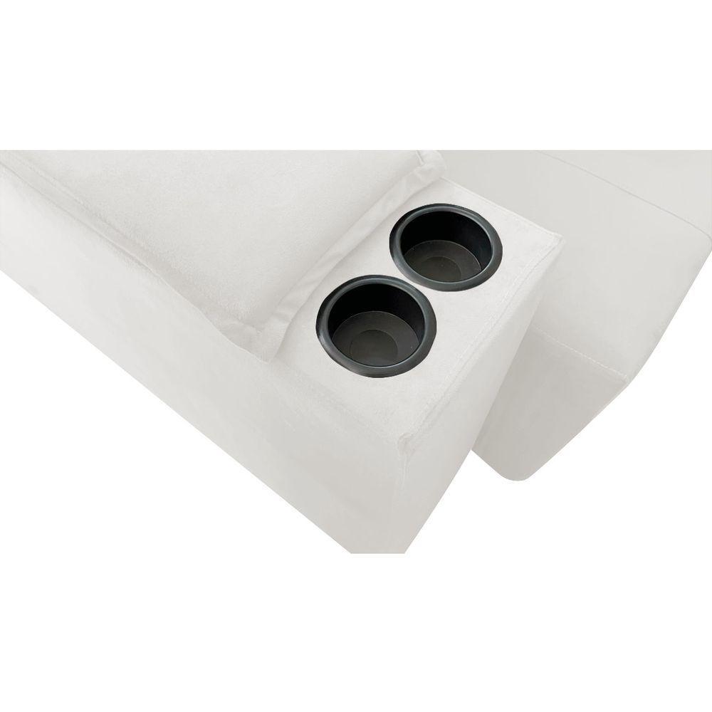 Sofá Cama Retrátil Sala Vicenza 210cm Bouclé Branco - 3