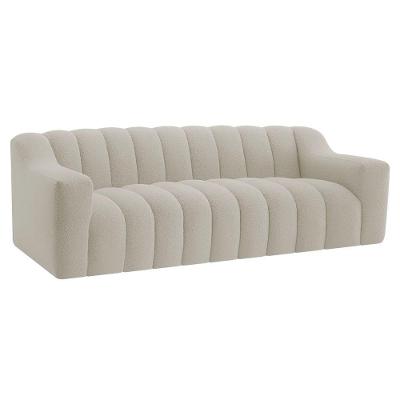 Sofá 2 Lugares Luxo Recepção Escritorio Sala Elegance 180cm Linho Bege