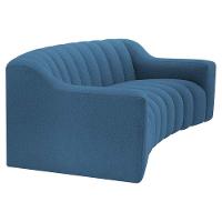 Sofá 2 Lugares Luxo Recepção Escritorio Sala Elegance 180cm Linho Azul Royal - 5