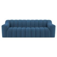 Sofá 2 Lugares Luxo Recepção Escritorio Sala Elegance 180cm Linho Azul Royal - 6