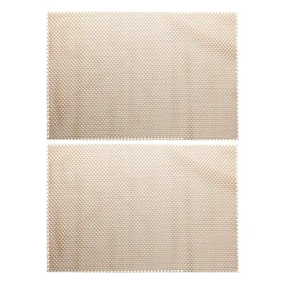 Jogo 2 Lugar Americano Retangular Mesa Pvc Antiderrapante Flex Bege 45x30cm Lyor