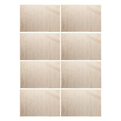Jogo 8 Lugar Americano Retangular Mesa Pvc Antiderrapante Flex Bege 45x30cm Lyor