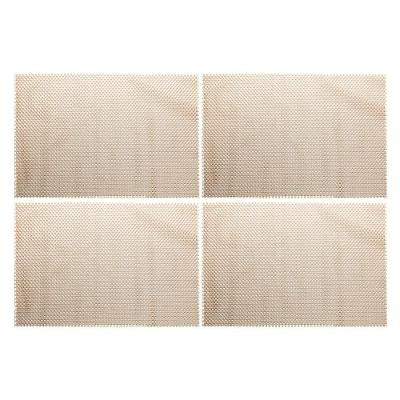 Jogo 4 Lugar Americano Retangular Mesa Pvc Antiderrapante Flex Bege 45x30cm Lyor