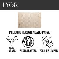 Jogo 4 Lugar Americano Retangular Mesa Pvc Antiderrapante Flex Bege 45x30cm Lyor