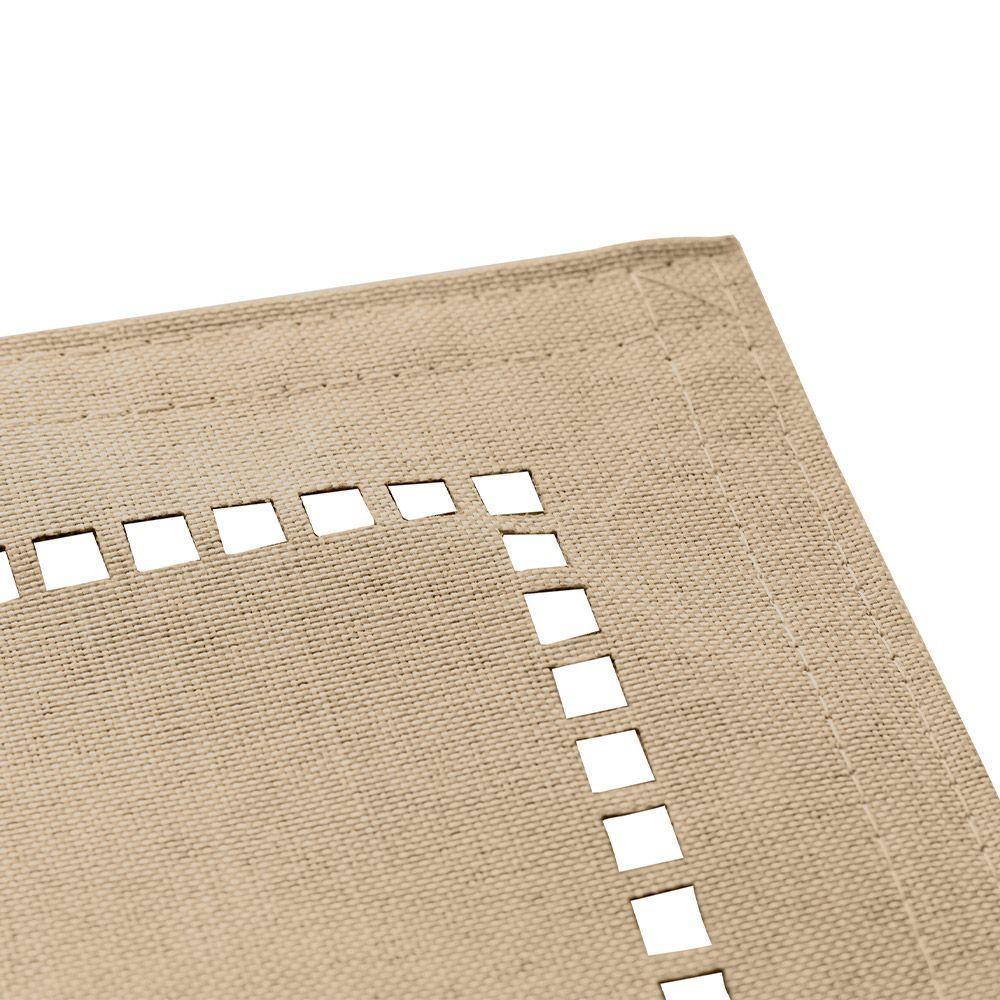 Jogo 4 Lugar Americano Bege De Poliester E Linho Natural Para Mesa 45x30cm Lyor - 8