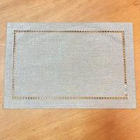 Jogo 4 Lugar Americano Bege De Poliester E Linho Natural Para Mesa 45x30cm Lyor - 3