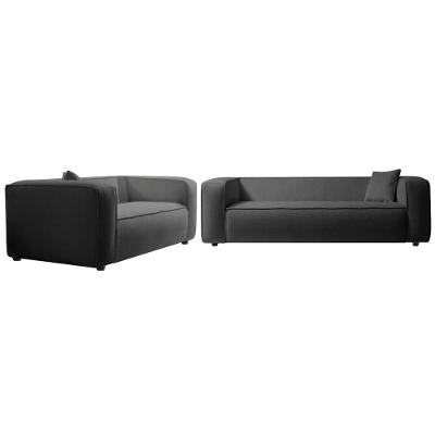 Kit Sofá 3 Lugares 180cm E Poltrona Decorativa Orgânico Cecília Linho Adj Decor Cinza