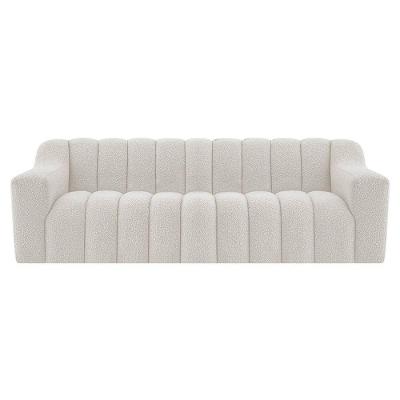 Sofá 2 Lugares Luxo Recepção Escritorio Sala Elegance 200cm Bouclé Branco