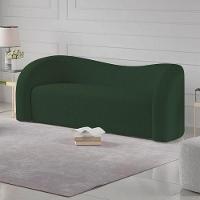 Sofá Curvo 3 Lugares Organico Sala Recepção Coréia 180cm Linho Verde - 7