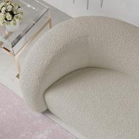 Sofá Curvo 3 Lugares Organico Sala Recepção Coréia 180cm Linho Bege - 5