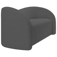 Sofá Curvo 3 Lugares Organico Sala Recepção Coréia 180cm Linho Cinza - 2