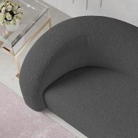 Sofá Curvo 3 Lugares Organico Sala Recepção Coréia 180cm Linho Cinza - 8