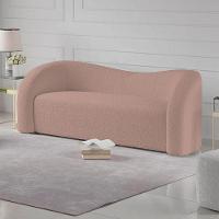 Sofá Curvo 3 Lugares Organico Sala Recepção Coréia 180cm Linho Rosê - 7